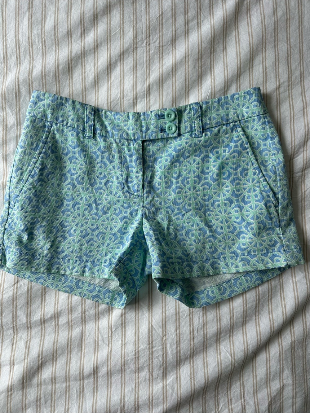 Vineyard Vines Light Blue & Mint Geometric Shorts